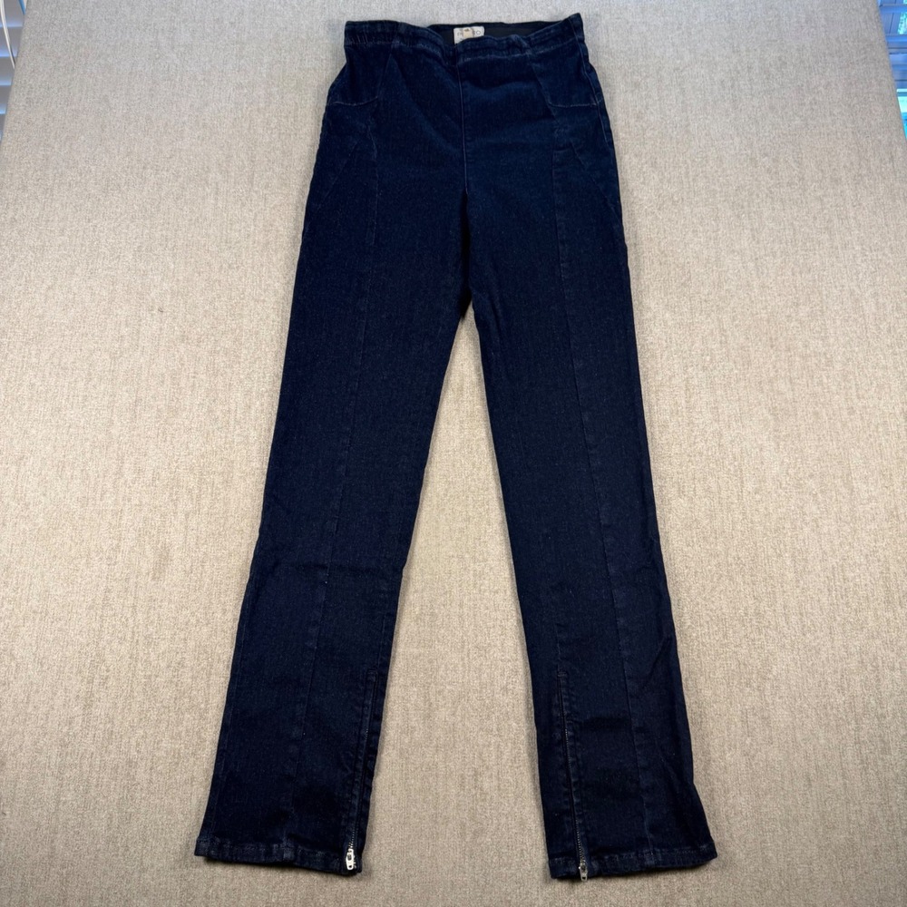 Pilcro Denim Leggings Women 29 Blue Dark Wash Ankle Zip High Rise Pull On Pants